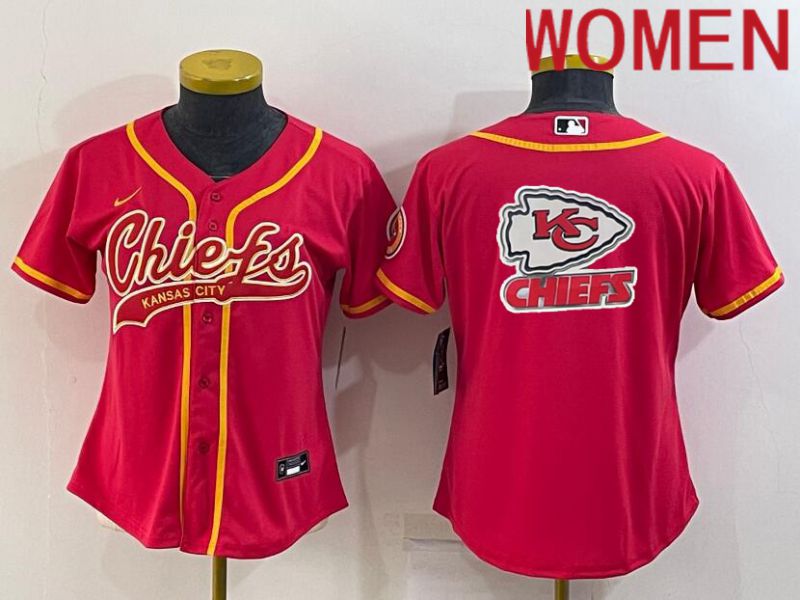Women Kansas City Chiefs Blank Red 2022 Nike Co branded NFL Jerseys1->kansas city chiefs->NFL Jersey